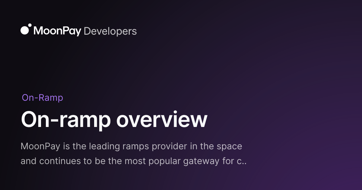 MoonPay On-Ramp Service Guide