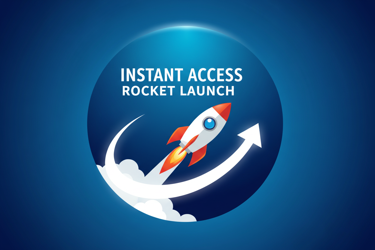 instant access rocket launch icon