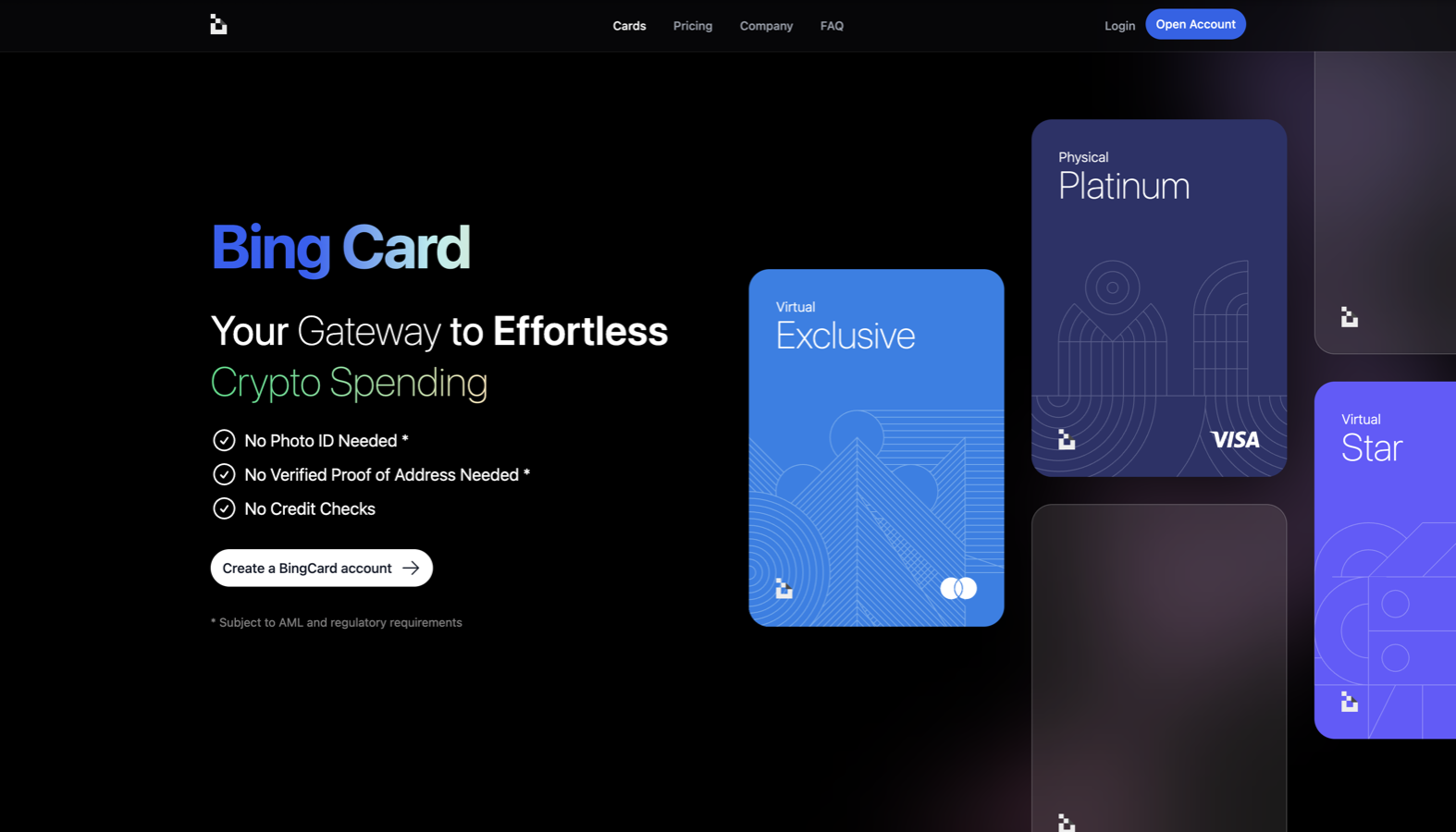 no KYC zero exchange crypto visa card icon